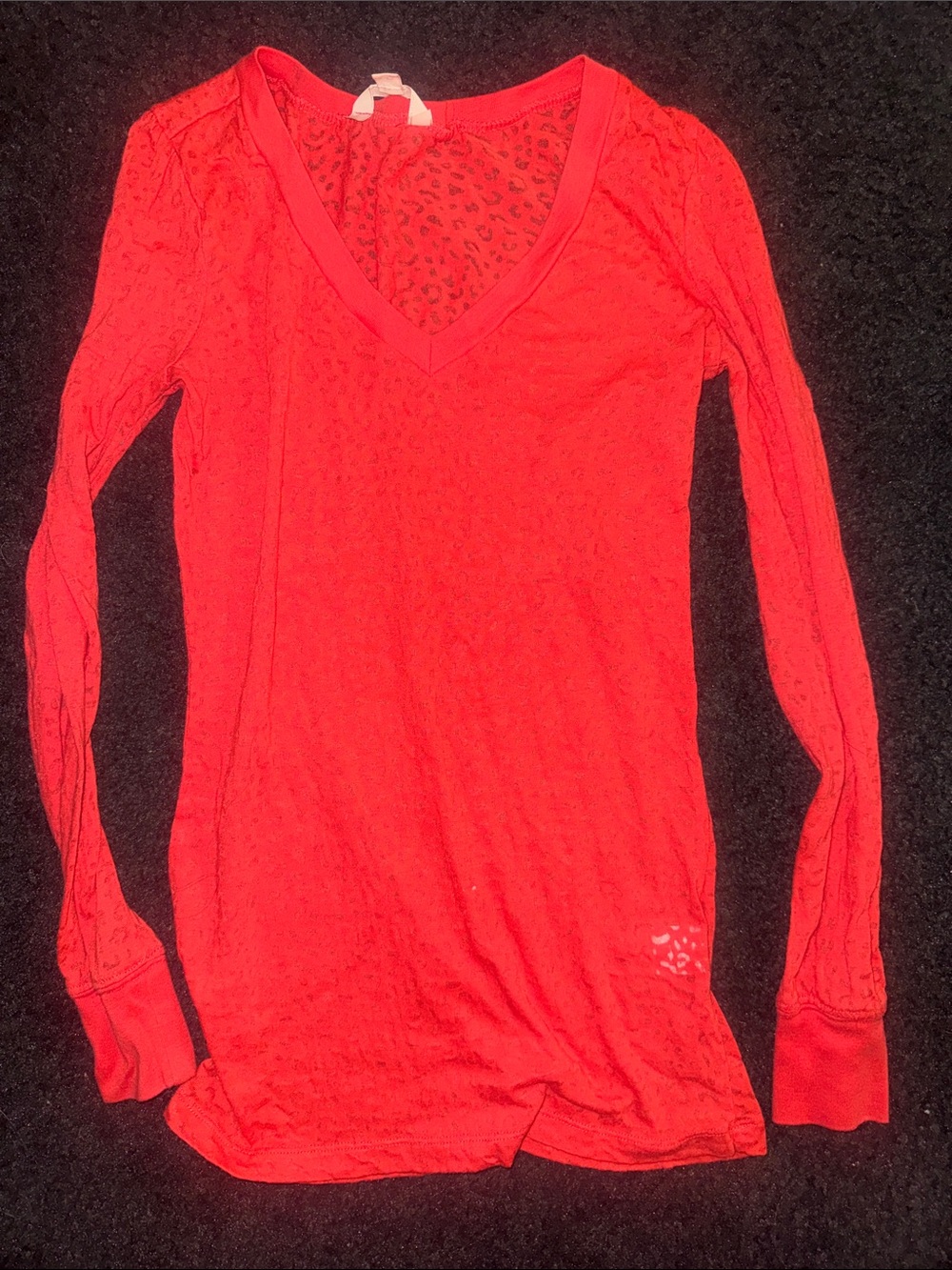 Energie Women's Bright Red Long-Sleeve V-Neck Top
